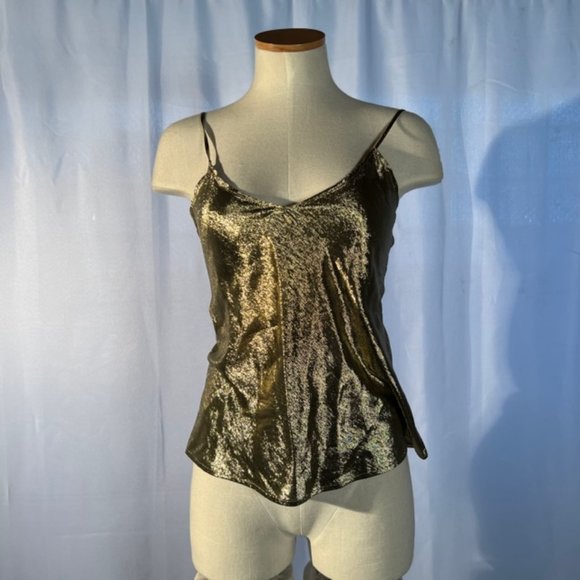 Gold Shimmery Glossy Tank Top - SM - Picture 2 of 5